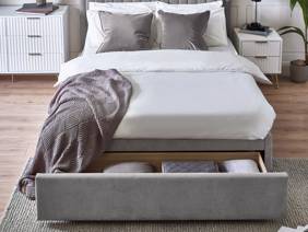 Land Of Beds Anderson Grey Fabric Bed Frame2