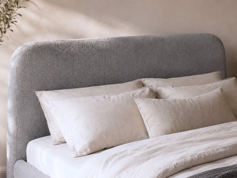 Land Of Beds Emery Grey Fabric Bed Frame4