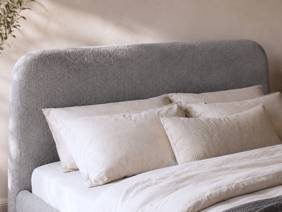 Land Of Beds Emery Grey Fabric Bed Frame4