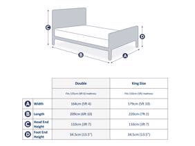 Land Of Beds Emery Grey Fabric Bed Frame5