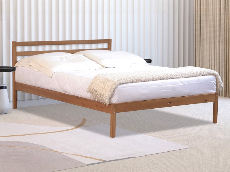 Land Of Beds Paxton Oak Finish Wooden Bed Frame1