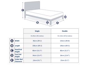 Land Of Beds Paxton Oak Finish Wooden Bed Frame3