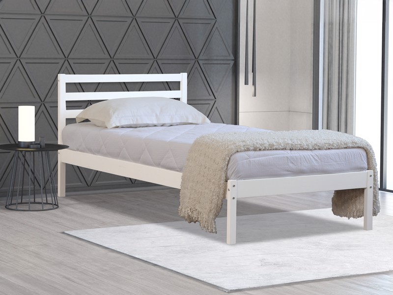 Land Of Beds Paxton White Wooden Bed Frame3