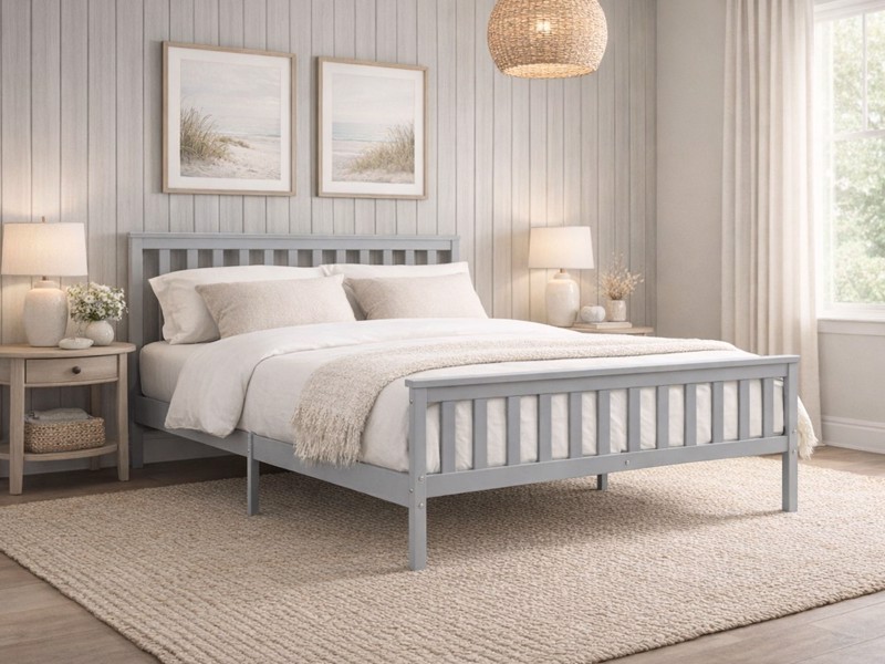 Land Of Beds Lannister Grey Wooden Bed Frame1