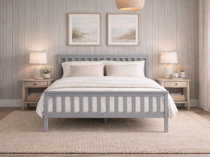 Land Of Beds Lannister Grey Wooden Bed Frame2