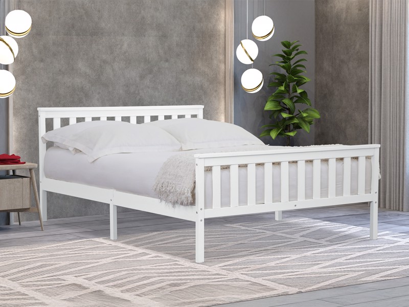 Land Of Beds Lannister White Wooden Bed Frame1