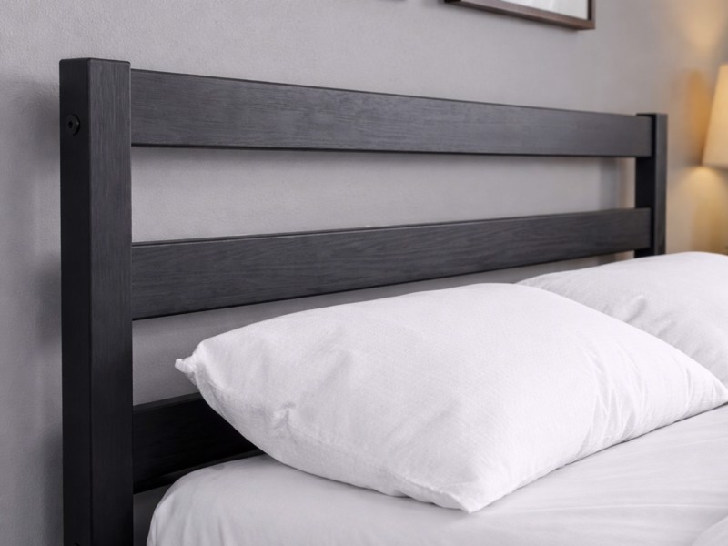 Land Of Beds Byron Black Wooden Bed Frame3