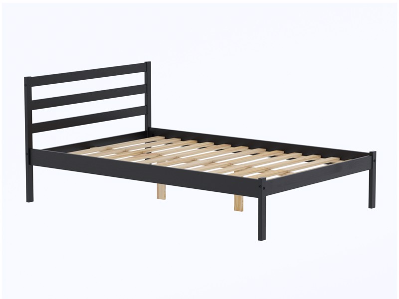 Land Of Beds Byron Black Wooden Bed Frame5