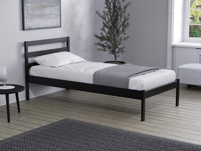 Land Of Beds Byron Black Wooden Bed Frame2