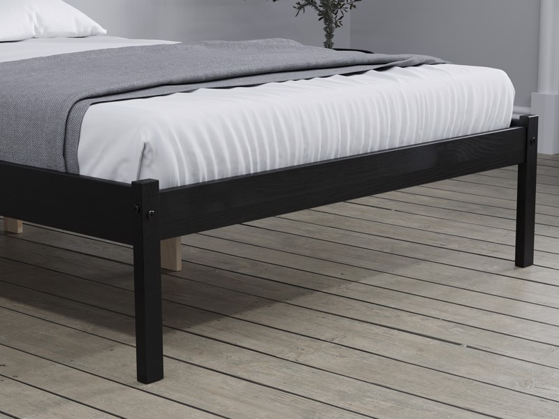 Land Of Beds Byron Black Wooden Bed Frame4