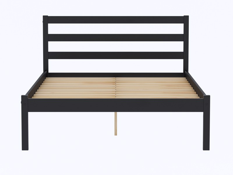 Land Of Beds Byron Black Wooden Bed Frame5