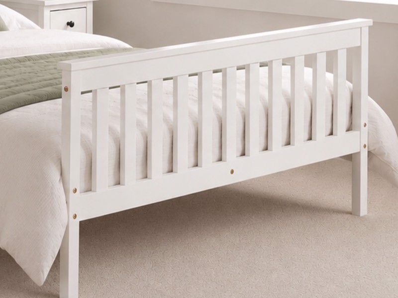 Land Of Beds Albury White Wooden Bed Frame3