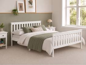 Land Of Beds Albury White Wooden Bed Frame1