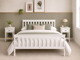 Land Of Beds Albury White Wooden Bed Frame2
