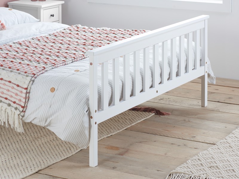 Land Of Beds Albury White Wooden Bed Frame3