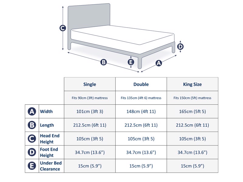 Land Of Beds Samson Grey Oak Finish Bed Frame7