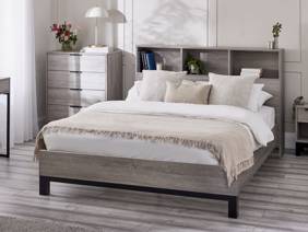 Land Of Beds Samson Grey Oak Finish Wooden Bed Frame1