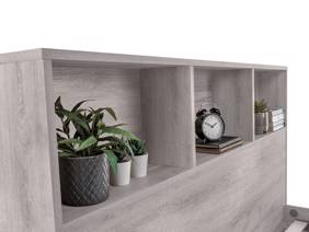Land Of Beds Samson Grey Oak Finish Wooden Bed Frame2