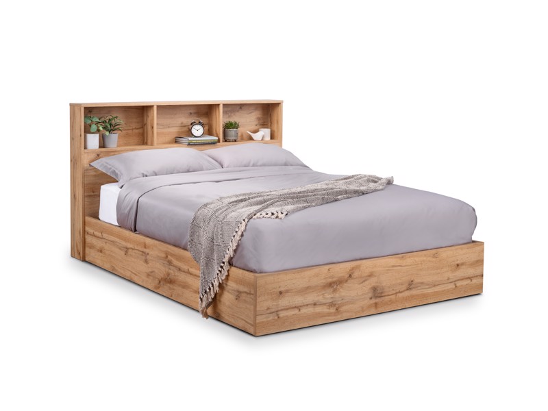 Land Of Beds Samson Oak Finish Single Ottoman Bed4