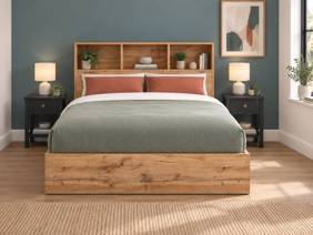 Land Of Beds Samson Oak Finish Wooden Ottoman Bed3