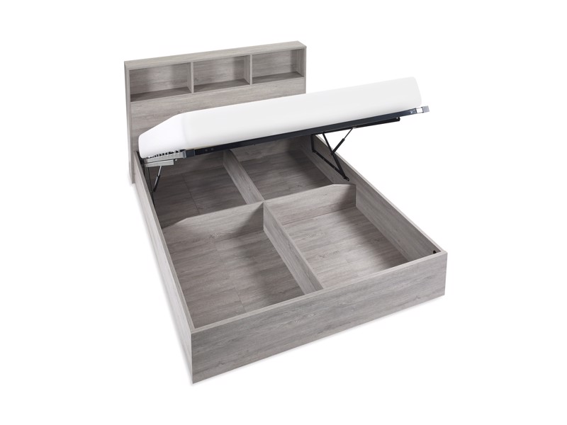 Land Of Beds Samson Grey Oak Finish Wooden Ottoman Bed6