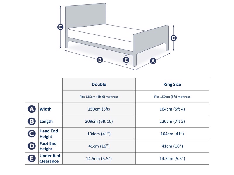 Land Of Beds Springvale Midnight Blue Fabric Bed Frame6