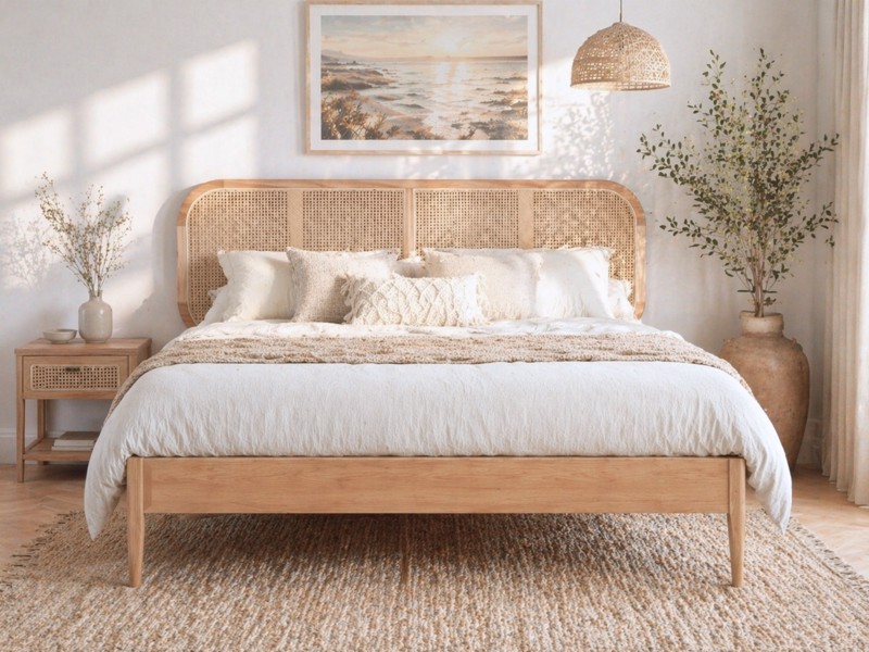 Land Of Beds Brisbane Rattan Oak Bed Frame2