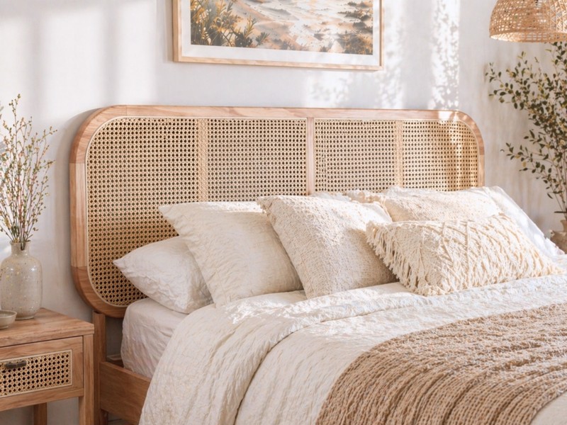Land Of Beds Brisbane Rattan Oak Bed Frame3