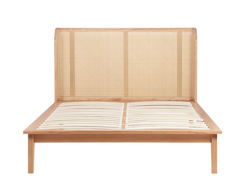 Land Of Beds Portland Oak Rattan Bed Frame6