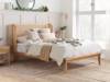 Land Of Beds Portland Oak Rattan Bed Frame1