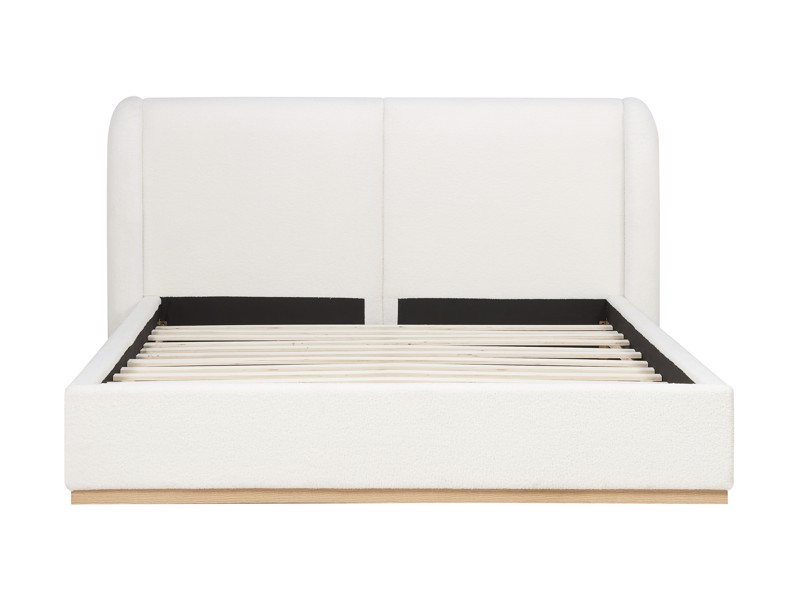 Land Of Beds Albany White Fabric Bed Frame6