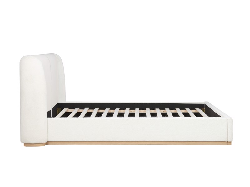 Land Of Beds Albany White Fabric Bed Frame4