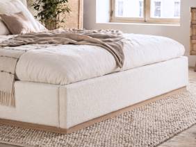 Land Of Beds Albany White Fabric Bed Frame5