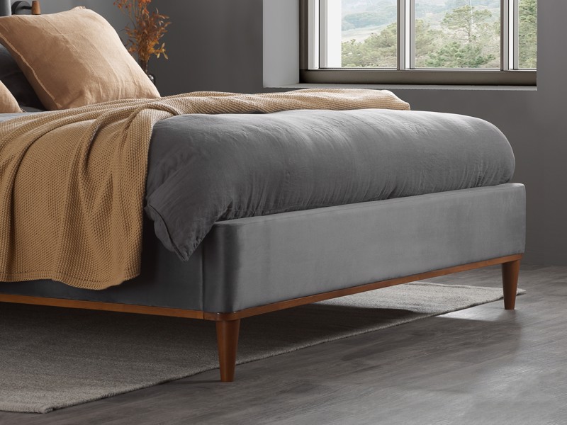 Land Of Beds Bradshaw Grey Fabric Bed Frame4