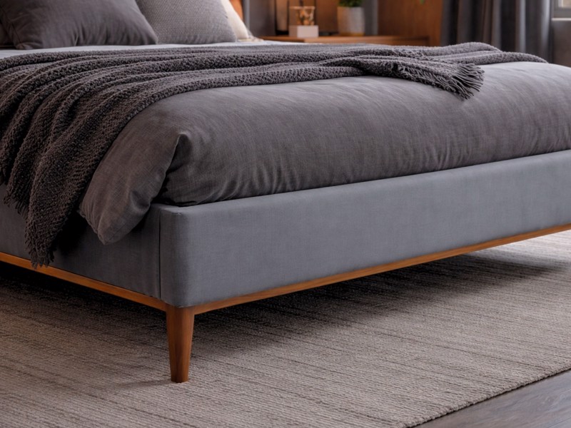 Land Of Beds Bradshaw Grey Fabric Bed Frame3