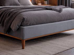 Land Of Beds Bradshaw Grey Fabric Bed Frame3