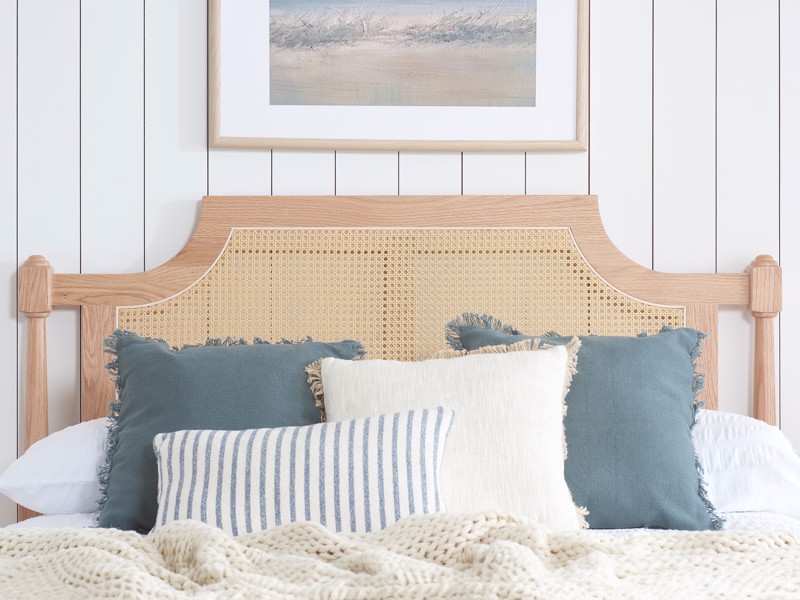 Land Of Beds Lismore Oak Rattan Bed Frame3