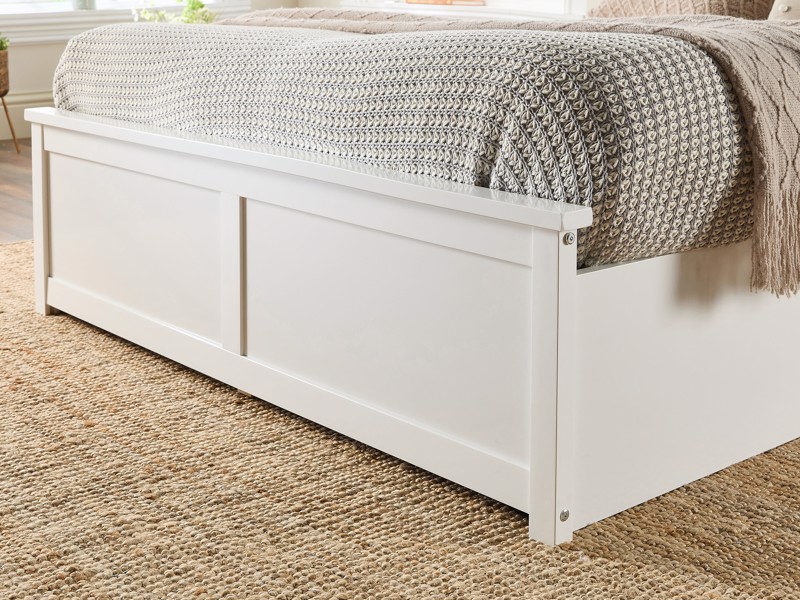 Land Of Beds Ivy White Wooden Ottoman Bed6