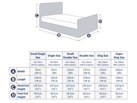 Land Of Beds Flora Fabric Bed Frame6