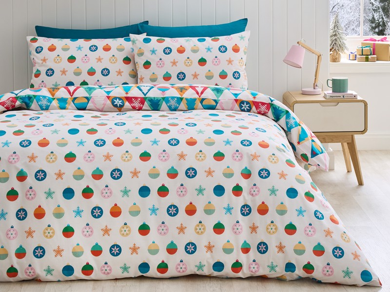 Catherine Lansfield Christmas Geo Double Duvet Cover Set2