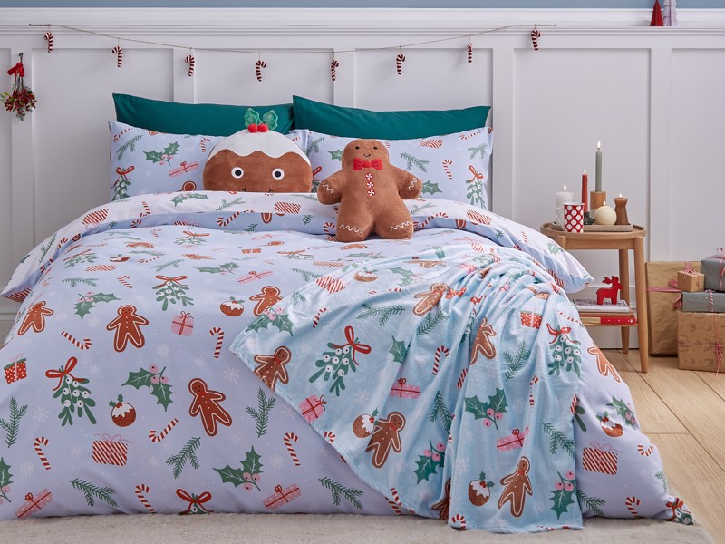 Catherine Lansfield Christmas Gingerbread Duvet Cover Set1
