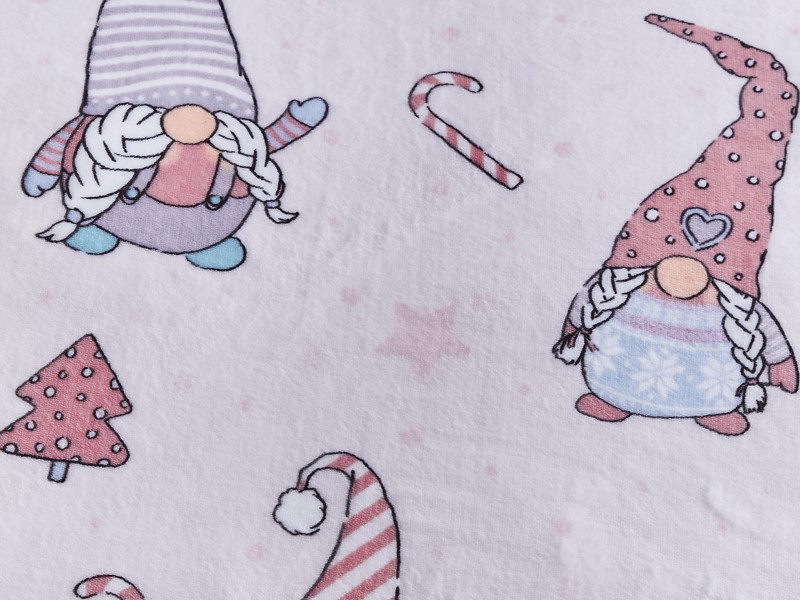 Catherine Lansfield Christmas Festive Gnomes Pink Duvet Cover Set5