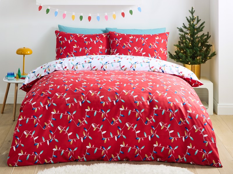 Catherine Lansfield Christmas Lights Single Duvet Cover Set1