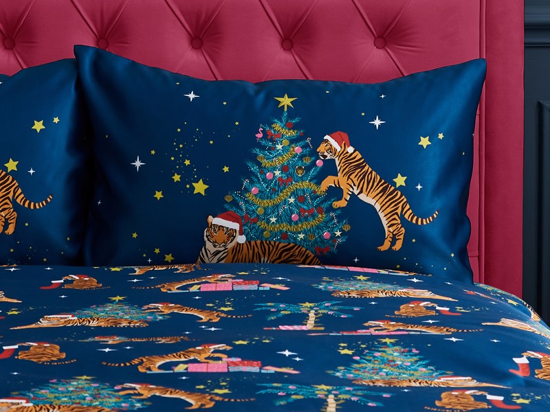 Catherine Lansfield Christmas Tiger Single Duvet Cover Set2