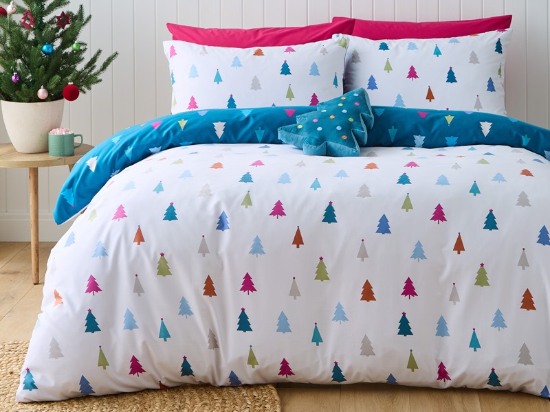 Catherine Lansfield Christmas Tree Single Duvet Cover Set1