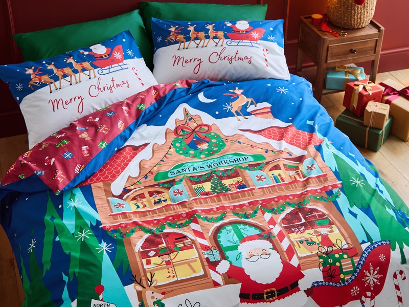 Catherine Lansfield Santas Workshop Single Duvet Cover Set1