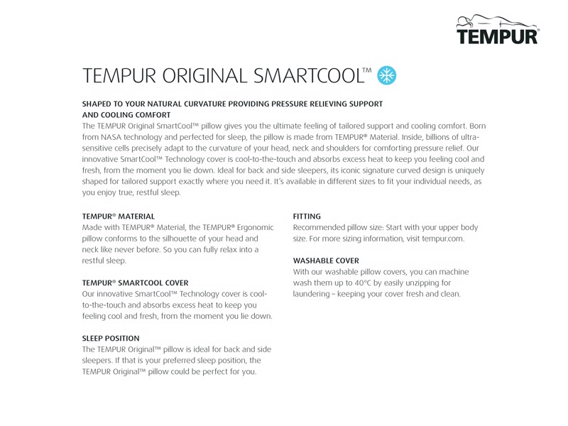 Tempur Original Queen SmartCool Medium Pillow7