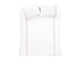 Bianca Fine Linens Embroidery Leaf Natural Duvet Cover Set3