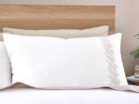 Bianca Fine Linens Embroidery Leaf Natural Duvet Cover Set4