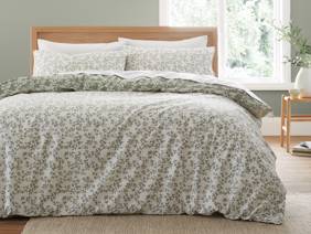 Bianca Fine Linens Shadow Leaves Green Duvet Cover Set2